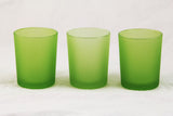 Apple Green Frosted Glass Tea Light Holder - Small 6.5cm - Green Theme Party Event