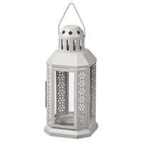 21cm Smoky Grey Metal Lantern - Outdoor Decor - Wedding Party - Homeware