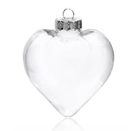 8cm Heart Glass Memory Bauble - Table Wedding Valentines Loved One Centrepiece decoration - Add personal touch