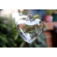 8cm Heart Glass Memory Bauble - Table Wedding Valentines Loved One Centrepiece decoration - Add personal touch