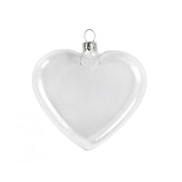 8cm Heart Glass Memory Bauble - Table Wedding Valentines Loved One Centrepiece decoration - Add personal touch