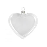 8cm Heart Glass Memory Bauble - Table Wedding Valentines Loved One Centrepiece decoration - Add personal touch