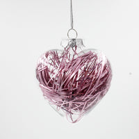 8cm Heart Glass Memory Bauble - Table Wedding Valentines Loved One Centrepiece decoration - Add personal touch