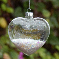 8cm Heart Glass Memory Bauble - Table Wedding Valentines Loved One Centrepiece decoration - Add personal touch
