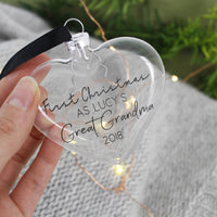 8cm Heart Glass Memory Bauble - Table Wedding Valentines Loved One Centrepiece decoration - Add personal touch