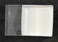 Square Invitation Presentation Gift Box - 15x15x4cm deep - White with Clear Lid - Product Show case