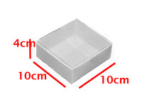 Square Invitation Presentation Gift Box - 10*10*4cm deep - White with Clear Lid - Retail Product Show case