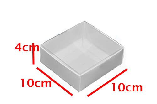 Square Invitation Presentation Gift Box - 10*10*4cm deep - White with Clear Lid - Retail Product Show case