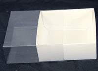 Square Invitation Presentation Gift Box - 15x15x4cm deep - White with Clear Lid - Product Show case