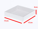 Square Invitation Presentation Gift Box - 15x15x4cm deep - White with Clear Lid - Product Show case