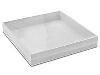 Square Invitation Presentation Gift Box - 15x15x4cm deep - White with Clear Lid - Product Show case
