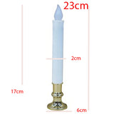 LED Battery Taper Candle with Gold Stand - Table Decoration or Carols