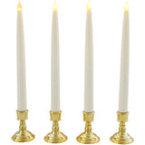 LED Battery Taper Candle with Gold Stand - Table Decoration or Carols
