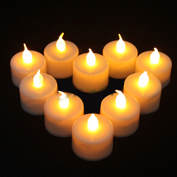 Battery Powered LED Tealight Candle - Amber wind proof Flame