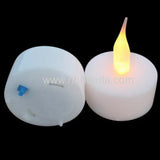 LED Candle - White Body Amber Flame - Battery Operated On/Off Switch