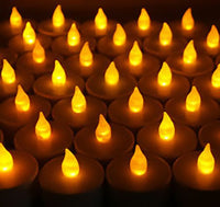 Battery Powered LED Tealight Candle - Amber wind proof Flame