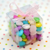 Clear Plastic PVC 8cm Cube Gift Box - Bomboniere Box