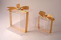 Clear Plastic PVC 5cm Cube Gift Box - Wedding Anniversary Christening Favor