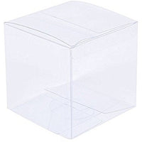 Clear Plastic PVC 5cm Cube Gift Box - Wedding Anniversary Christening Favor