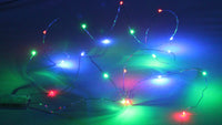 Red Green Blue Micro LED lights  bulbs - battery powered table centrepiece fairy lights - Medium