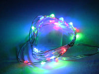 Red Green Blue Micro LED lights  bulbs - battery powered table centrepiece fairy lights - Medium