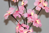 Pink Frangipani flower bunch on stems sticks - 50 cm high battery powered table centrepiece fairy lights