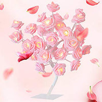 Pink roses table decoration or centrepiece - battery powered string fairy lights
