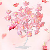 Pink roses table decoration or centrepiece - battery powered string fairy lights
