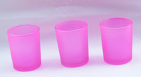 Pink Frosted Shot Glass Tea Light Candle Holder