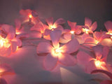 Pink Frangipani Flower Decorative Party Wedding LED Lights - 10 metre long with 100 bulb/flowers