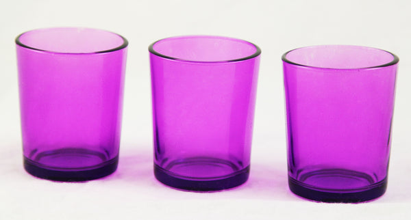 Purple Shot Glass Tealight Votive  Candle Holder - Small 6.5cm