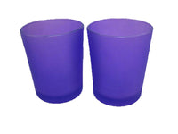 Purple Violet Glass Holder for Votive or TeaLight Candle - Party Table
