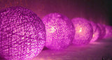 Deep Purple Viloet Cotton Ball 5cm - Mains Power- 5m with 30 LED Bulb fairy light string
