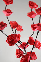 Red Roses bunch of flowers on stems - battery powered table centrepiece fairy lights - Medium