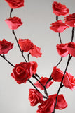 Red Roses bunch of flowers on stems - battery powered table centrepiece fairy lights - Medium