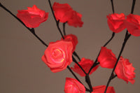 Red Roses bunch of flowers on stems - battery powered table centrepiece fairy lights - Medium