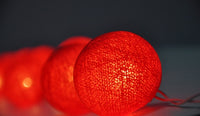 All Red Noir Cotton Ball 5cm Ball - 3 Metre Battery Powered -  fairy party room lights decor