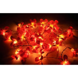 Red Frangipani Flower Decorative Party Wedding LED Lights - 10 metre long with 100 bulb/flowers