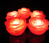 Red roses table decoration or centrepiece - battery powered string fairy lights