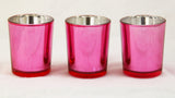 Hot Pink Glass Holder for Votive or TeaLight Candle - Golden Anniversary Decor