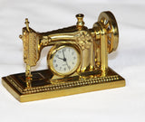 Desk Top Novelty Gold Sowing Machine Clock - Mothers day gift present xmas birthday