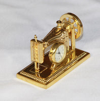 Desk Top Novelty Gold Sowing Machine Clock - Mothers day gift present xmas birthday