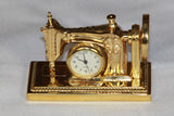 Desk Top Novelty Gold Sowing Machine Clock - Mothers day gift present xmas birthday