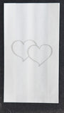 Wedding - Christening or Anniversary- White Grease Proof Cake Bags - Twin Silver Heart x 10 Pack