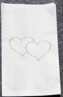 Wedding - Christening or Anniversary- White Grease Proof Cake Bags - Twin Silver Heart x 10 Pack