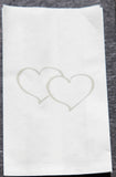 Wedding - Christening or Anniversary- White Grease Proof Cake Bags - Twin Silver Heart x 10 Pack