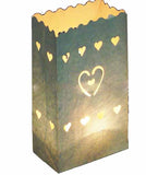Silver heart in heart Lantern Tealight Candle Paper Bags - Wedding  Party Decoration - 10 Pack