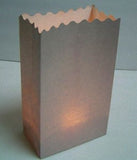 All Silver Lantern Tealight Candle Paper Bags - Party Decoration - 10 Pack