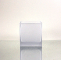 Square Frosted Glass Tea Light Candle Holder - 5cm cube