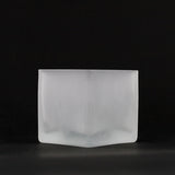 Square Frosted Glass Tea Light Candle Holder - 5cm cube